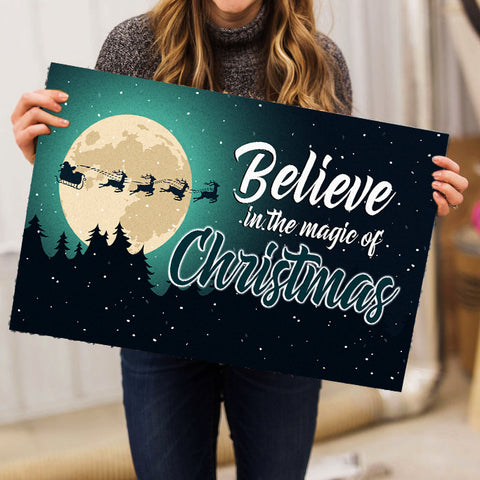 Christmas Doormat - Believe In The Magic Of Christmas Door Mat - Christmas Sign Christmas Decoration for Outdoor Indoor - Welcome Mat Holiday Doormat Winter Sign - JD36