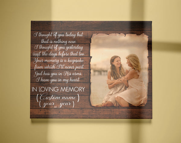 Personalized Sympathy Gift for Loss of Grandmother, Mother, Father, Grandfather| I Have You In My Heart Canvas Wall Art| In Loving Memory| Memorial Gift on Father's Day, Birthday, Christmas| T93