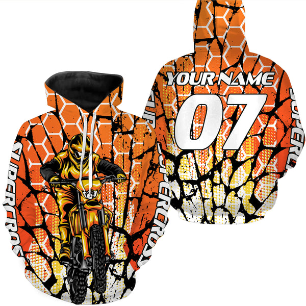 Orange Supercross Jersey Custom Number & Name Motorcycle Riding Shirt Off-Road Dirt Bike Racing| NMS540