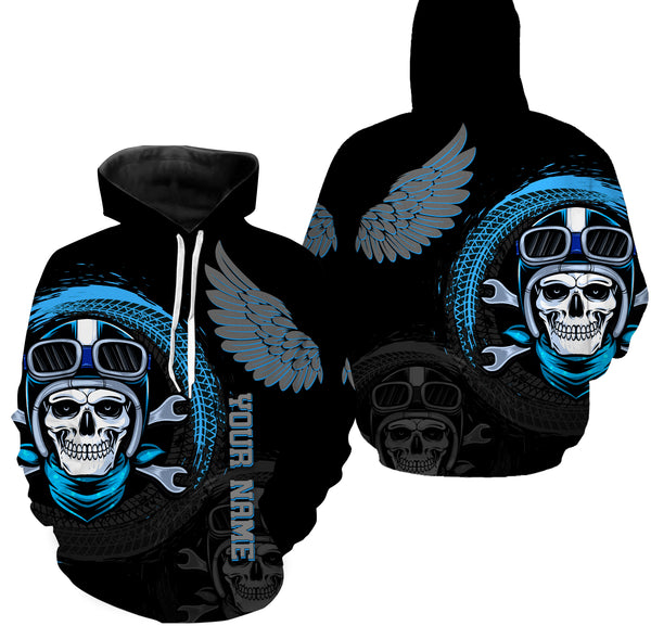 Skull Biker Wings Personalized Jersey Hoodie All Over Print Motorcycle Off-road Rider Racing Shirt| NMS471