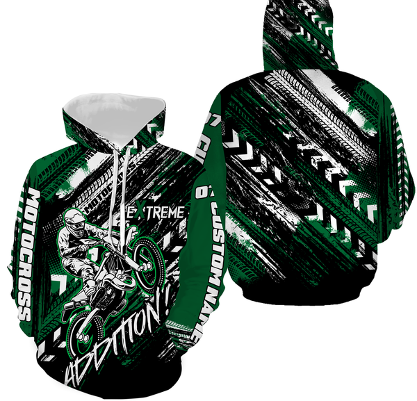 Personalized Motocross Racing Over Printed Hoodie, Long Sleeves, Extreme MotoX Addition Biker Shirt| NMS274