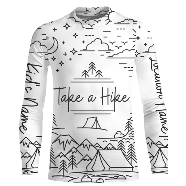 Take a hike outdoor nature camping saying shirt personalized long sleeve custom name