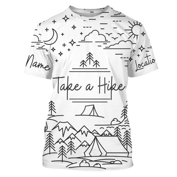 Take a hike outdoor nature camping saying shirt personalized long sleeve custom name