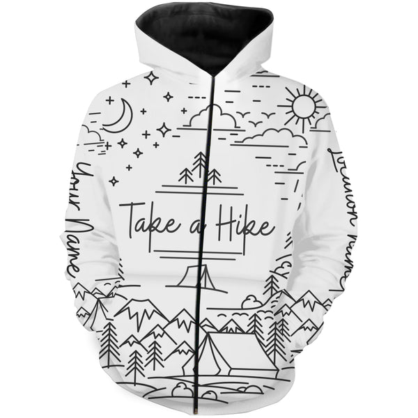Take a hike outdoor nature camping saying shirt personalized long sleeve custom name