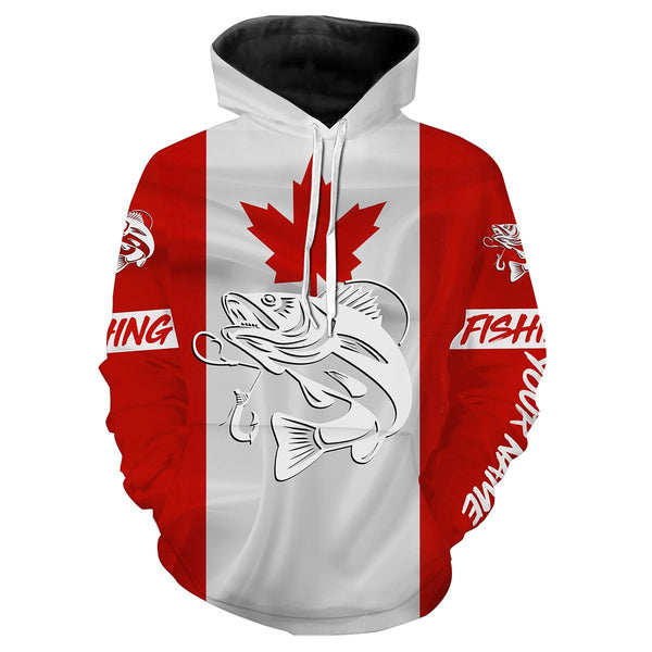 Walleye Fishing 3D Canadian Flag Customize name All over print shirts - personalized fishing gift for men and women and Kid - NQS470