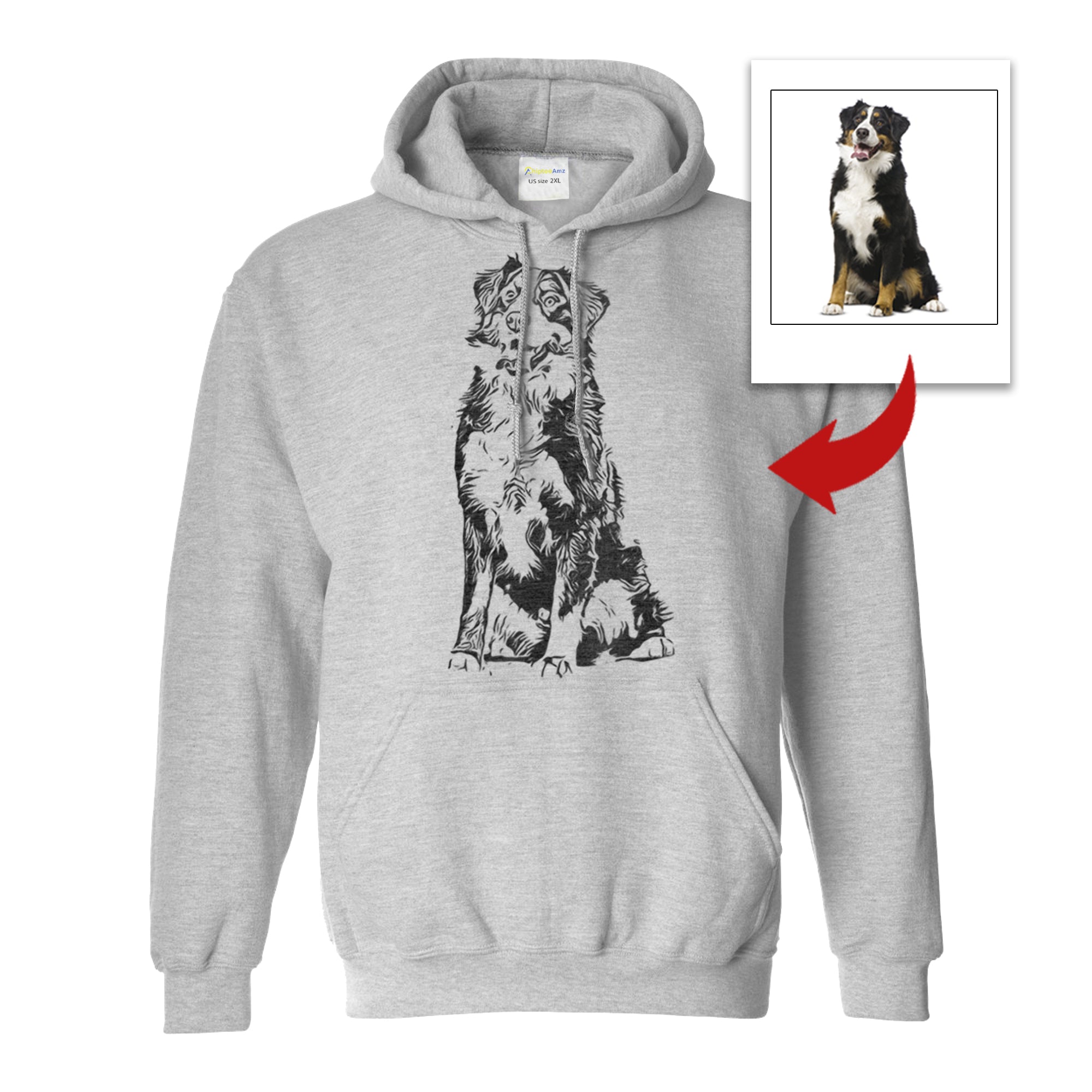 Personalized dog hoodies for humans dog mom dog dad gift custom dog's photo  TATS207