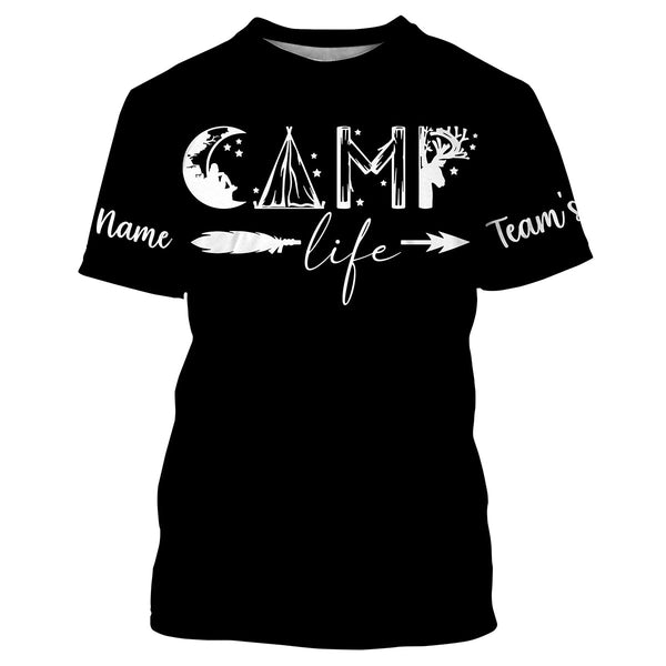 Camp life camping summer vacation shirts personalized long sleeve custom name