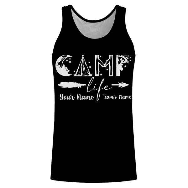 Camp life camping summer vacation shirts personalized long sleeve custom name