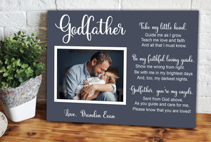 Godfather and mother gift, thank you gift for godparents, personalized photo, Godparent proposal, baptism gift