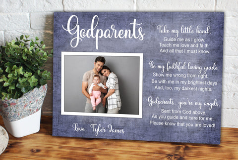 Godfather and mother gift, thank you gift for godparents, personalized photo, Godparent proposal, baptism gift