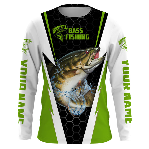 Personalized Smallmouth Bass performance Fishing Shirts, Bass Fishing jerseys | green - IPHW2398