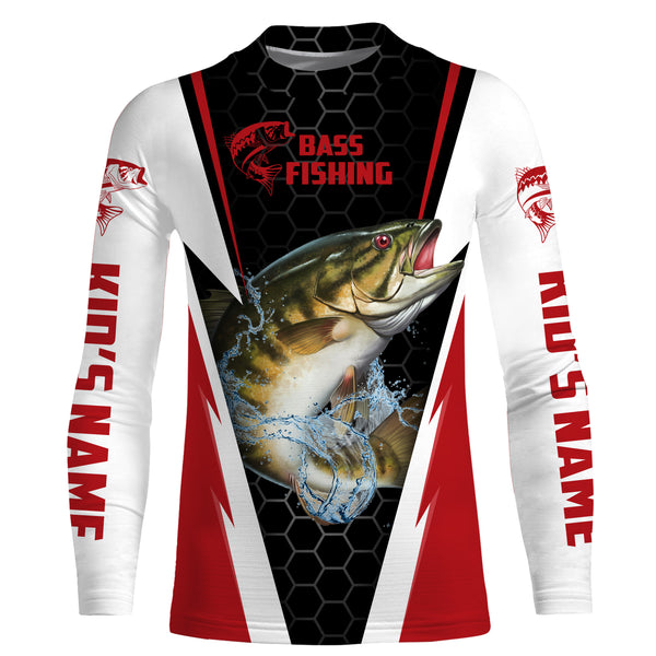 Personalized Smallmouth Bass performance Fishing Shirts, Bass Fishing jerseys | red - IPHW2399