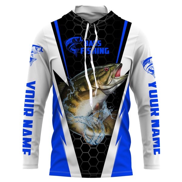 Personalized Smallmouth Bass performance Fishing Shirts, Bass Fishing jerseys | blue - IPHW2400