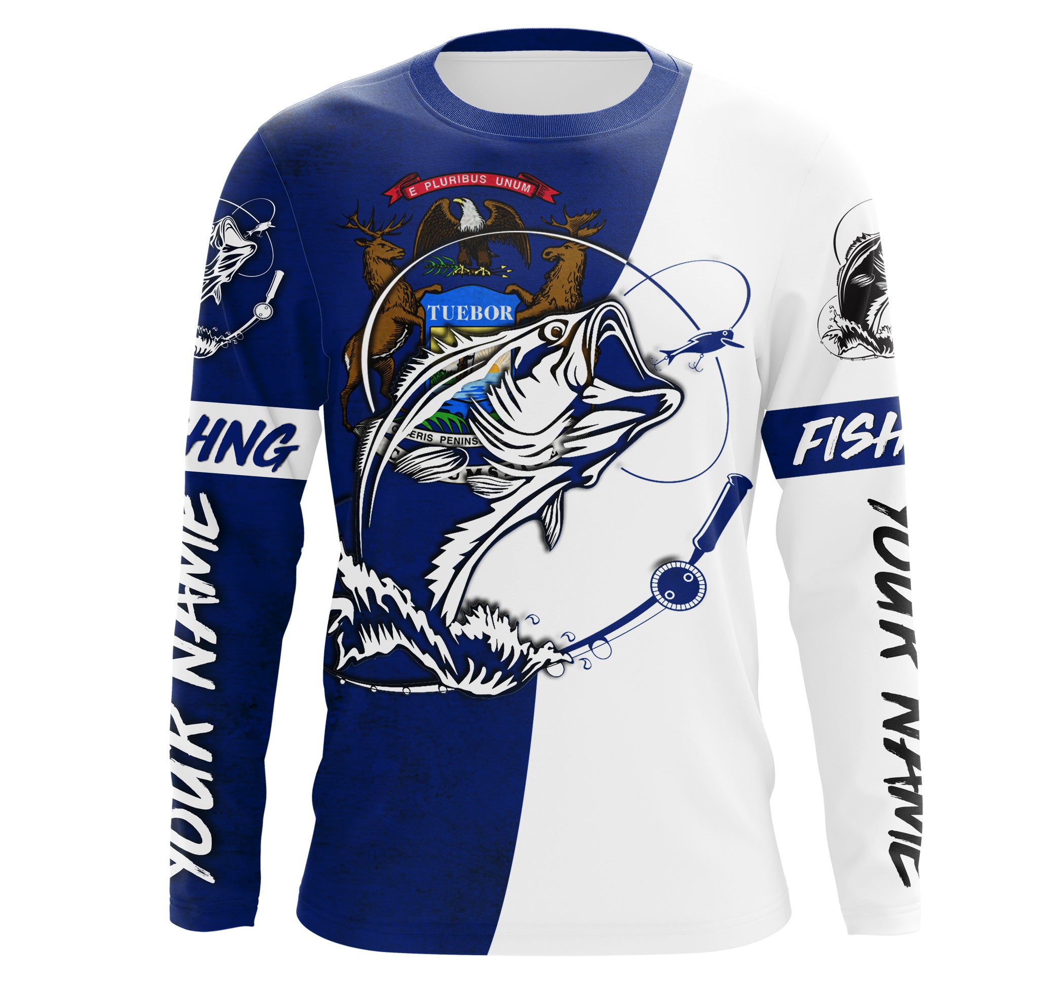 Michigan Bass Custom Long Sleeve performance Fishing Shirts, Bass Fish –  Myfihu