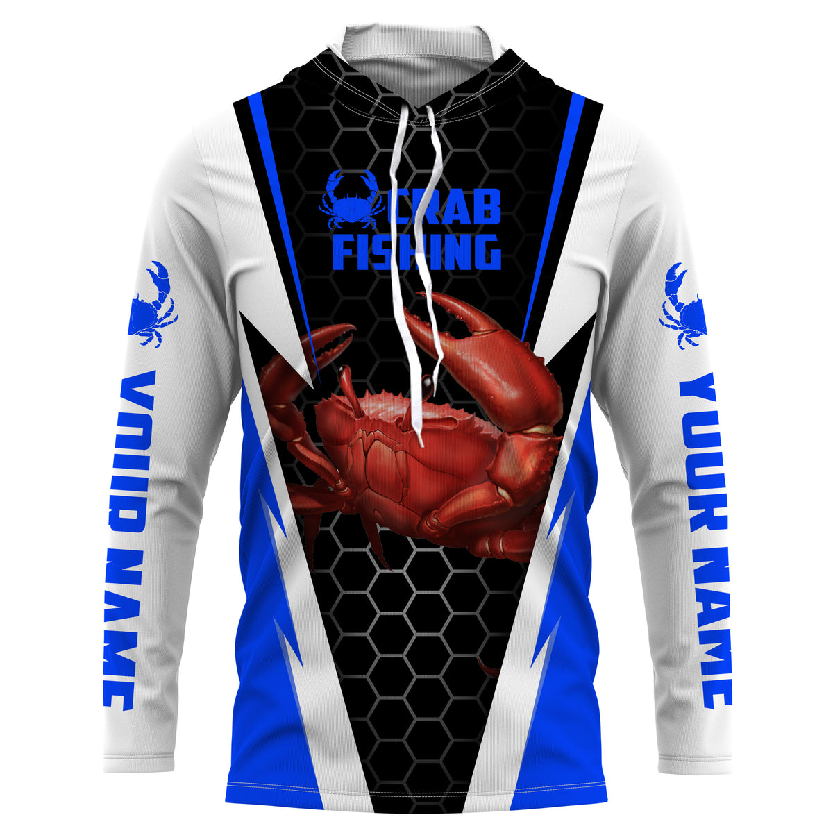Crab Fishing Custom Long Sleeve performance Fishing Shirts, Crab Fishing jerseys | blue IPHW2807