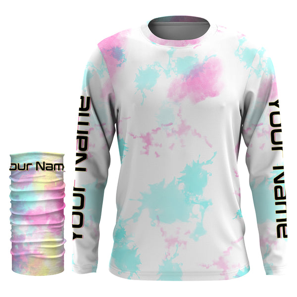 Personalized pastel Tie dye UV Protection performance Fishing Shirts for women - IPHW1721