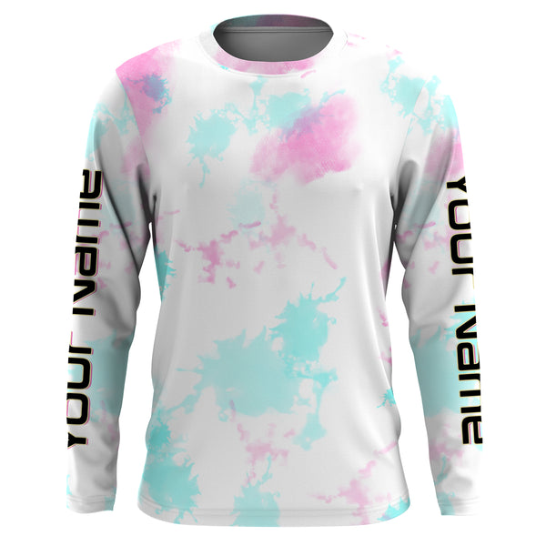 Personalized pastel Tie dye UV Protection performance Fishing Shirts for women - IPHW1721