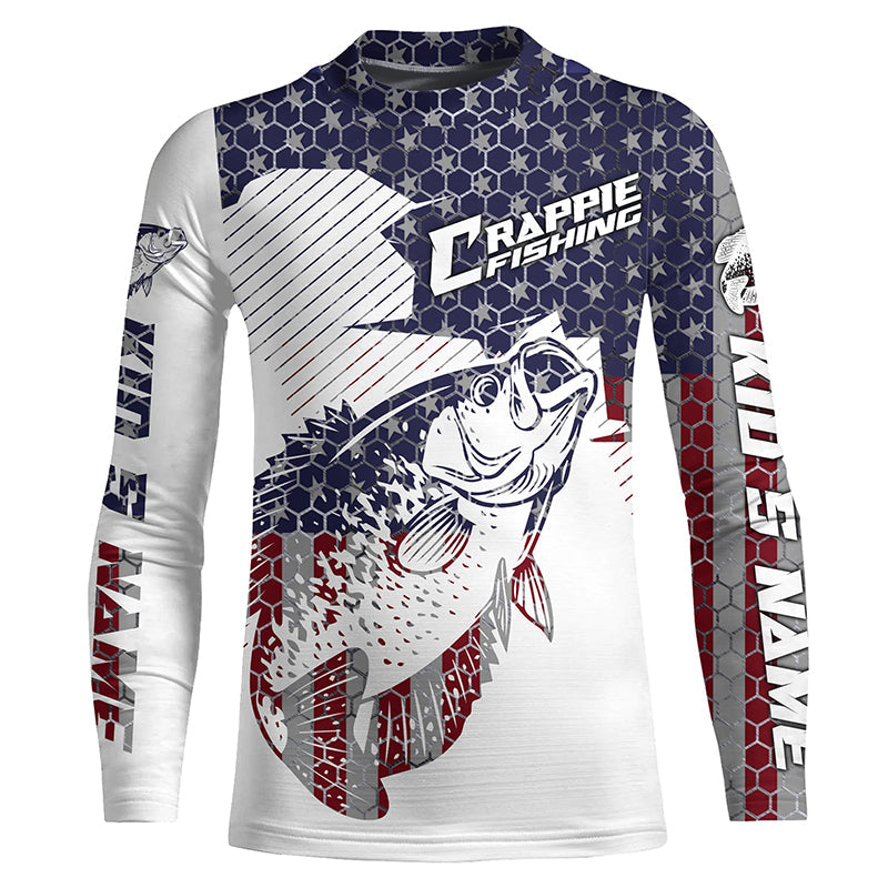 American Flag Crappie Fishing Shirts, Patriotic Crappie Fishing Jersey –  Myfihu