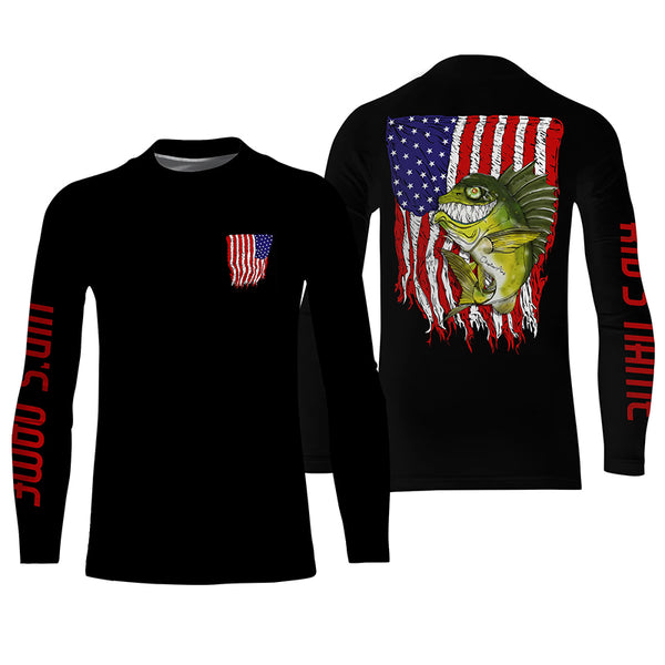 Angry Bass American flag Custom Fishing Shirts, Bass Fishing jerseys Patriotic Fishing gifts IPHW3591