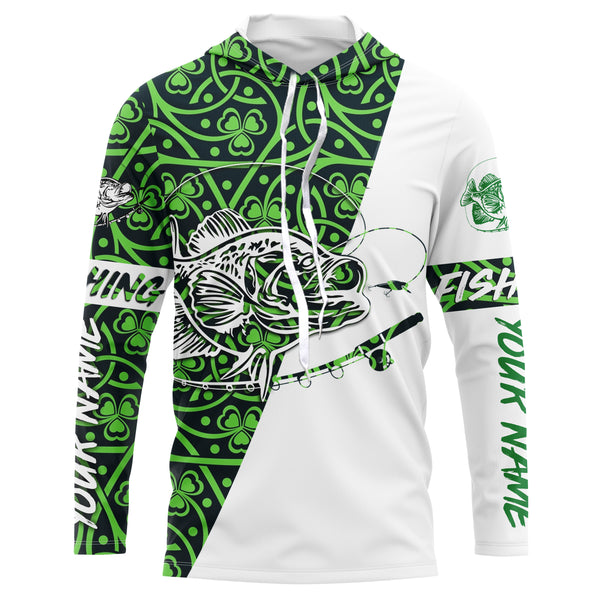 Happy St Patrick's day Crappie Fishing Custom Long Sleeve performance Fishing Shirts, St Paddy's day Crappie Fishing gifts - IPHW2332