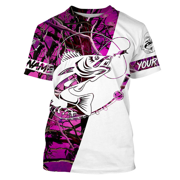 Walleye Custom Fishing Shirts, Walleye women's Fishing apparel fishing gifts | pink camo IPHW3598