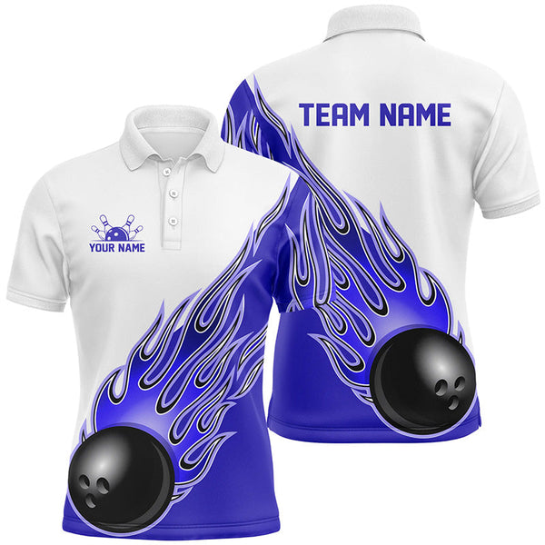 Personalized Flame Bowling Shirts For Men And Women, Bowling Ball Custom Bowling Team Shirt IPHW5001