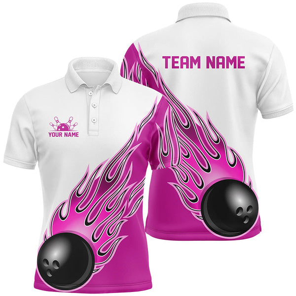 Personalized Flame Bowling Shirts For Men And Women, Bowling Ball Custom Bowling Team Shirt IPHW5000