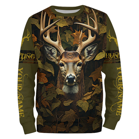 Deer Head Custom Deer Hunting Full Printing Shirts For Men And Women Deer Hunter Apparel IPHW5439