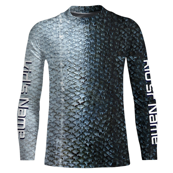 Chinook King Salmon Fishing Scales Custom Long Sleeve Fishing Shirts, Salmon Fishing Jerseys IPHW3986