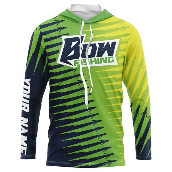Custom Bowfishing Shirts, Bowfishing arrows Long sleeve Fishing Shirts, Bow Fishing jerseys | green IPHW3183