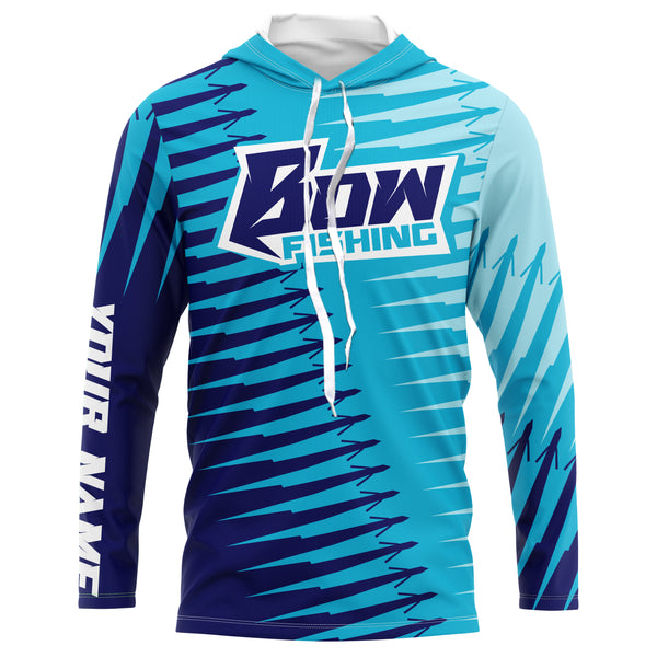 Custom Bowfishing Shirts, Bowfishing arrows Long sleeve Fishing Shirts, Bow Fishing jerseys | blue IPHW3184