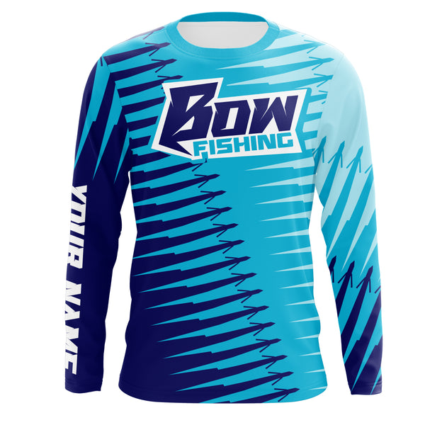 Custom Bowfishing Shirts, Bowfishing arrows Long sleeve Fishing Shirts, Bow Fishing jerseys | blue IPHW3184