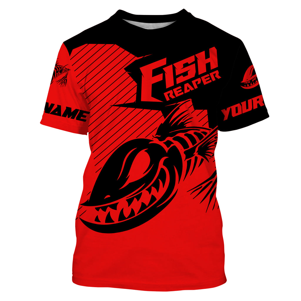 Fish reaper Custom Long Sleeve performance Fishing Shirts, Skull