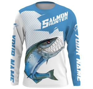 Angry Chinook King Salmon Custom Long sleeve Fishing Shirts, Salmon hunter Fishing jerseys IPHW3324