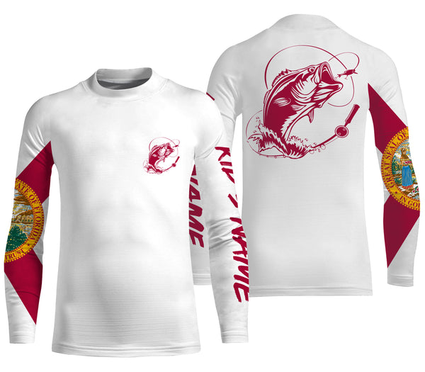 Florida Bass Tournament Fishing Shirts | FL Fishing Custom Long Sleeve Fishing Shirts Bass Fishing jerseys - IPHW1785