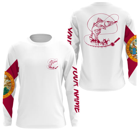 Florida Snook Tournament Fishing Shirts | FL Snook Fishing Custom Long Sleeve performance Fishing Shirts - IPHW1788