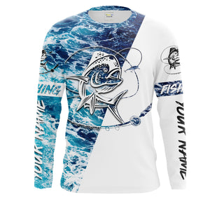 Mahi Mahi Saltwater Fishing Custom Long Sleeve Fishing Shirts, personalized Fishing gifts - IPHW1352