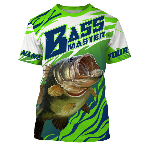 Personalized Bass master Fishing jerseys, Largemouth Bass Long sleeve performance Fishing Shirts IPHW3339