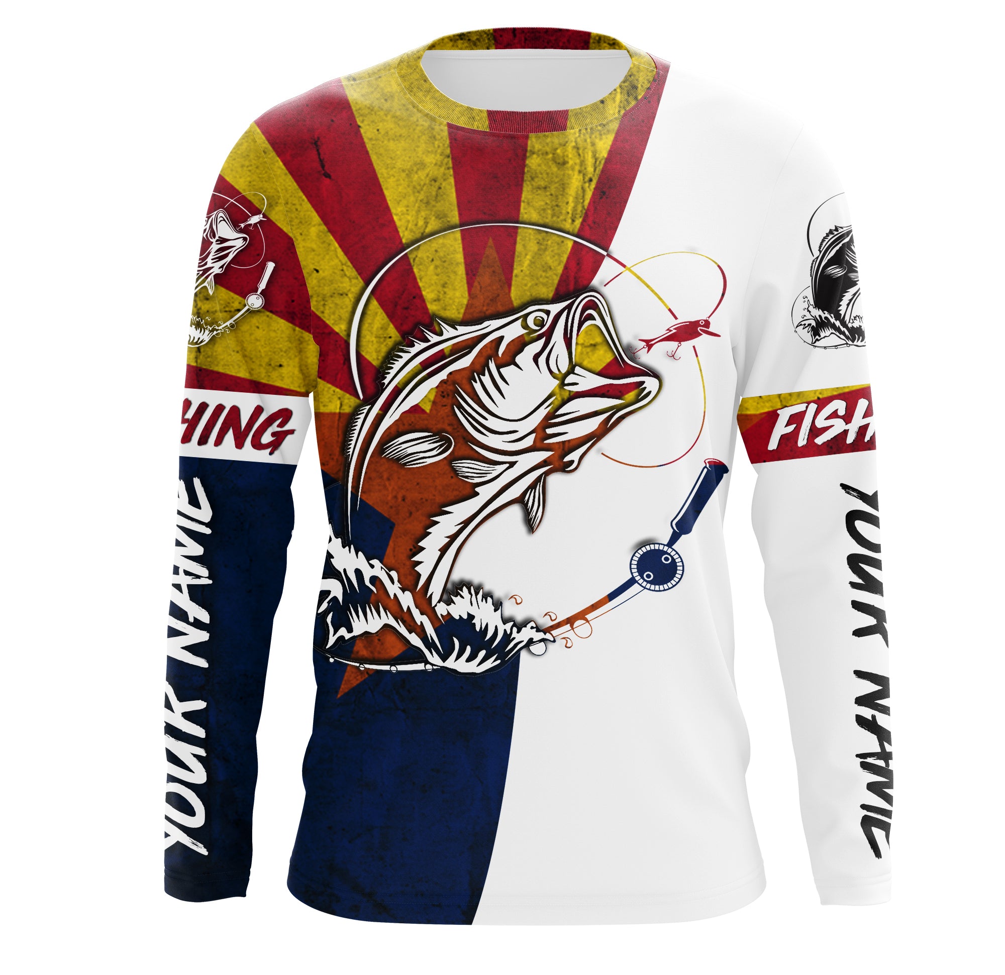 Arizona Bass Custom Long Sleeve performance Fishing Shirts, Bass Fishing jerseys IPHW2902