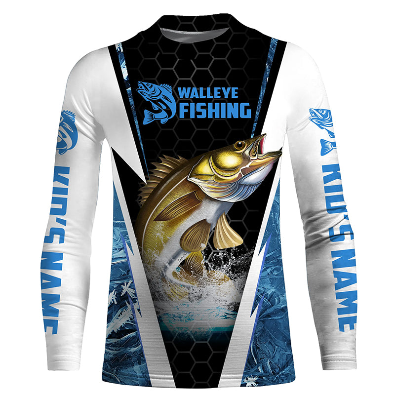 Personalized Walleye Ice Fishing Shirts, Ice Fishing Walleye Custom Fi
