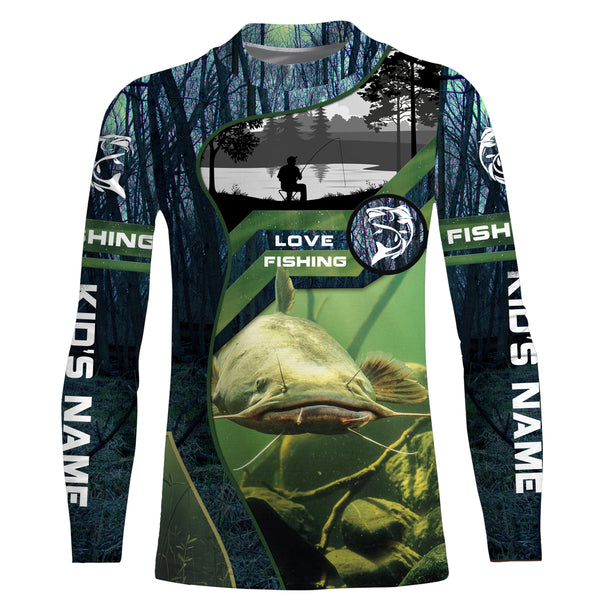 Catfish Custom Long Sleeve performance Fishing Shirts, Catfish Fishing jerseys - IPHW2388