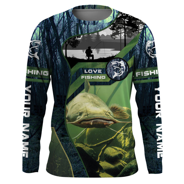 Catfish Custom Long Sleeve performance Fishing Shirts, Catfish Fishing jerseys - IPHW2388