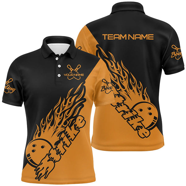 Custom Bowling Shirts For Men, Bowling Team Shirts Bowling Strike | Orange IPHW5171