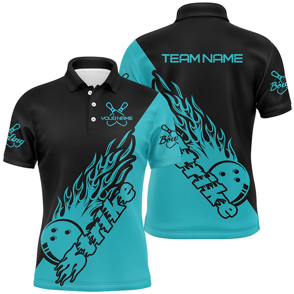 Custom Bowling Shirts For Men, Bowling Team Shirts Bowling Strike | Ball Blue IPHW5173