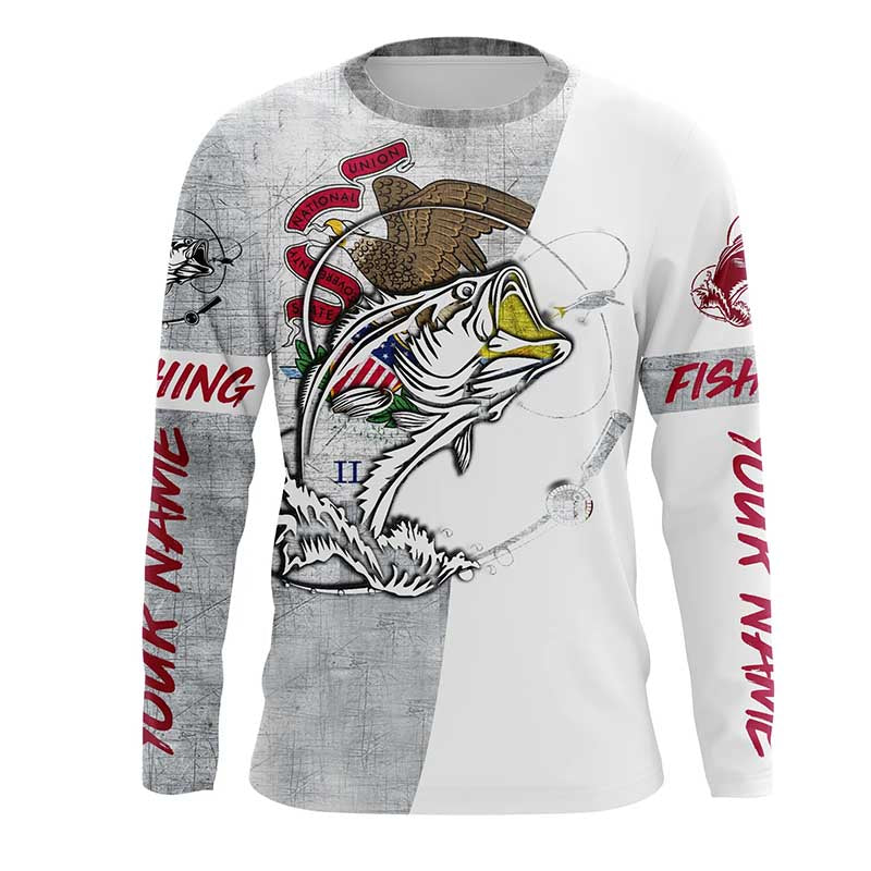 Custom Bass Fishing jerseys, Bass Fishing tatoo Long Sleeve Fishing  tournament shirts, blue - IPHW1353 -…