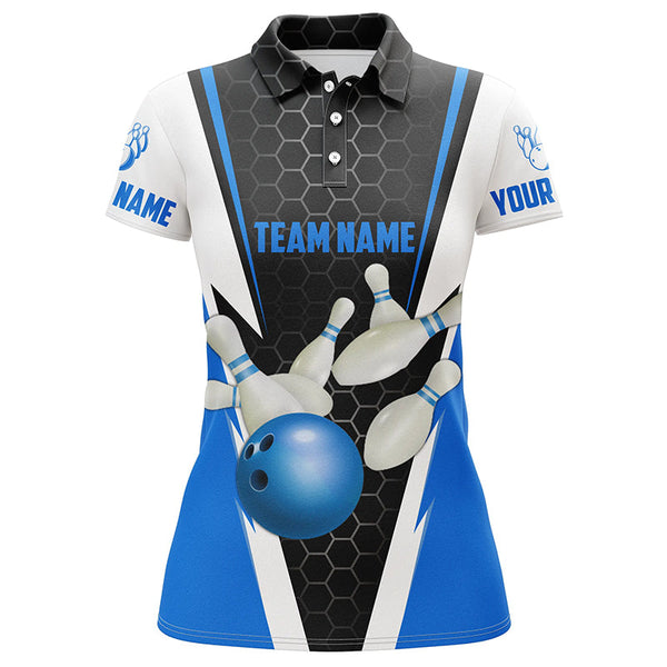 Bowling Shirts For Women Custom Name And Team Name Strike Bowling Ball And Pins, Team Bowling Shirts IPHW4594