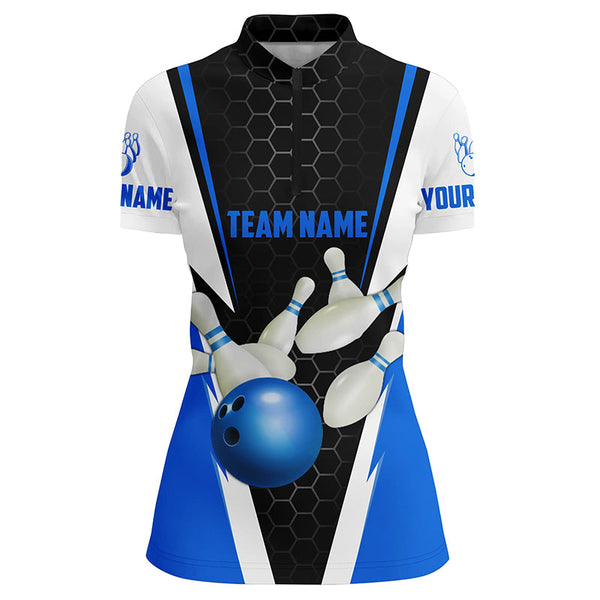 Bowling Shirts For Women Custom Name And Team Name Strike Bowling Ball And Pins, Team Bowling Shirts IPHW4594