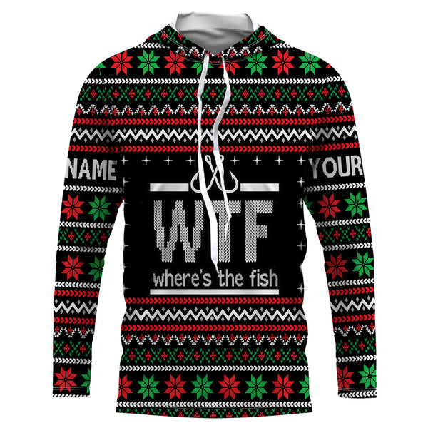 Funny Where's the Fish Custom Long Sleeve Fishing Shirts, Personalized Fishing Christmas gifts - IPHW1882