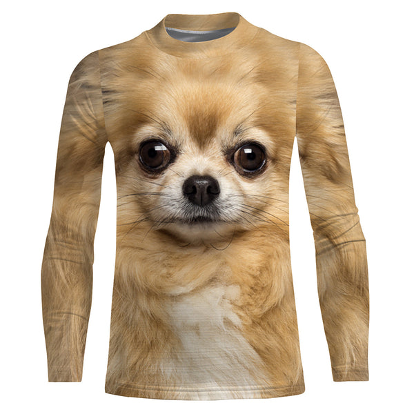 Cute Chihuahua Dog face photo All over print Shirts, Dog Shirts for humans, Dog lovers gifts IPHW2591