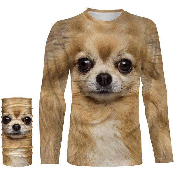 Cute Chihuahua Dog face photo All over print Shirts, Dog Shirts for humans, Dog lovers gifts IPHW2591